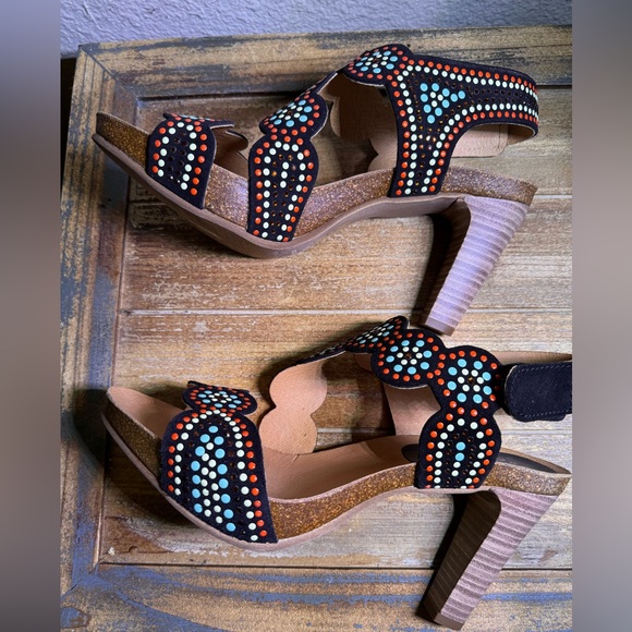 PENELOPE CHILVERS European Heels. Womens Multicolored High Heeled Strap Sandals - Picture 3 of 12